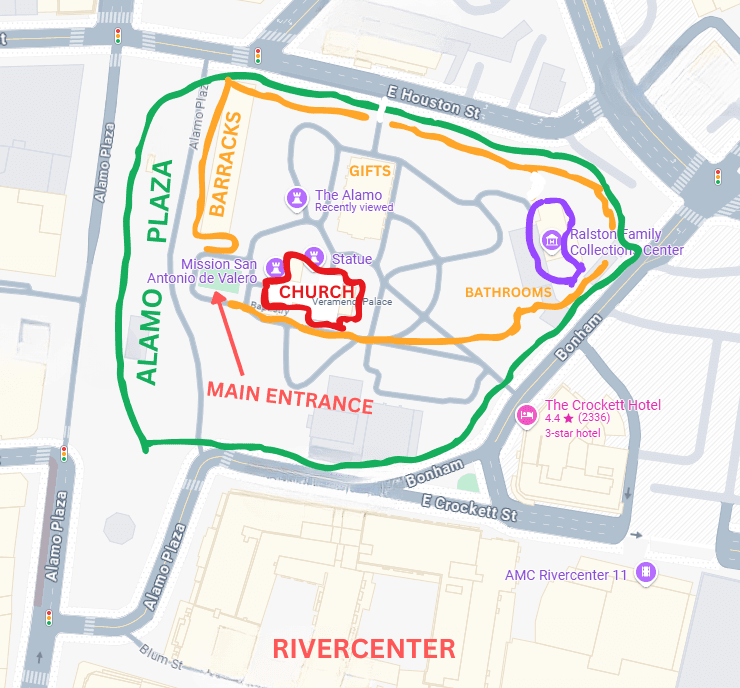 Alamo Plaza Map