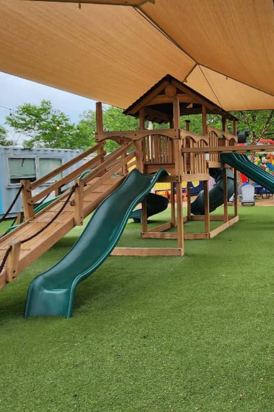 restaurant with a playground