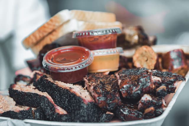 plate loaded with BBQ